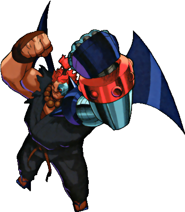Akuma As He Appears In His Cyber Form From Marvel Super - Marvel Super Heroes Vs Street Fighter Artwork (409x454), Png Download