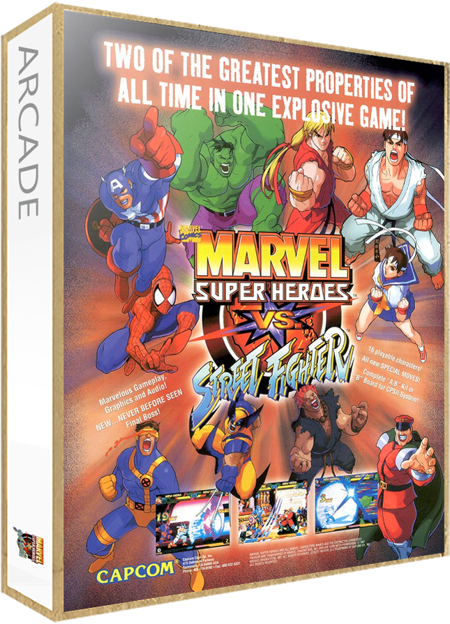 Marvel Super Heroes Vs - Marvel Super Heroes Vs Street Fighter Cab (665x907), Png Download