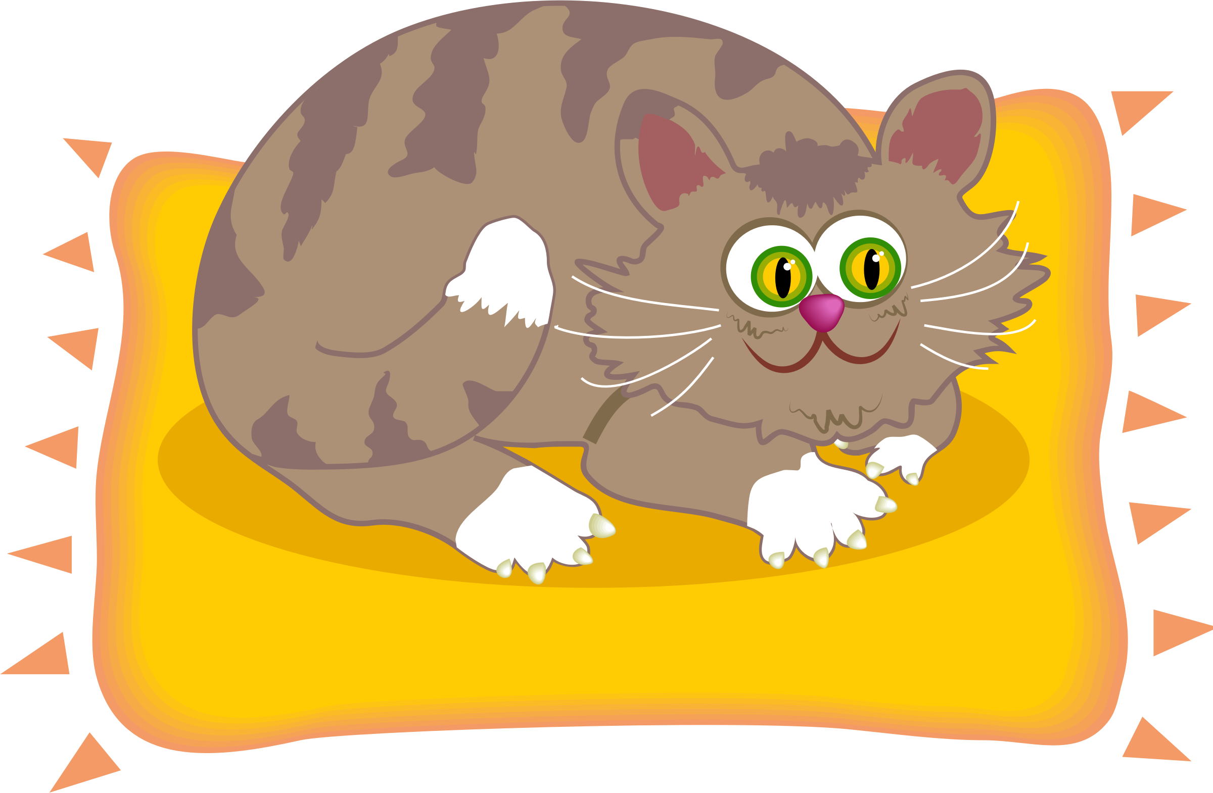 This Free Icons Png Design Of Cat On A Mat (2400x1570), Png Download
