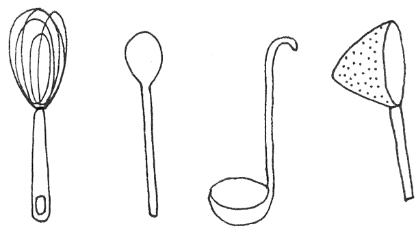 Kitchen Utensils - Sketch (1000x554), Png Download