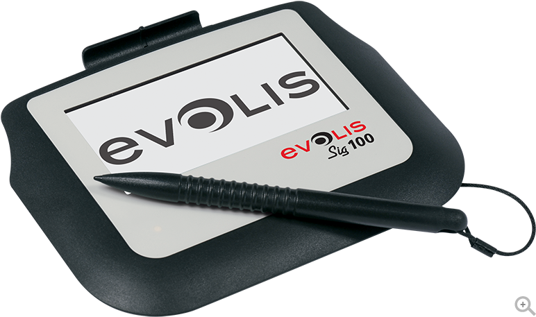 Compact Lcd Signature Pad - Evolis Sig100 (800x477), Png Download