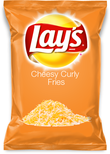 Cheesy Curly Fries @talia Snitchuk - Pizza Flavored Potato Chips (371x521), Png Download