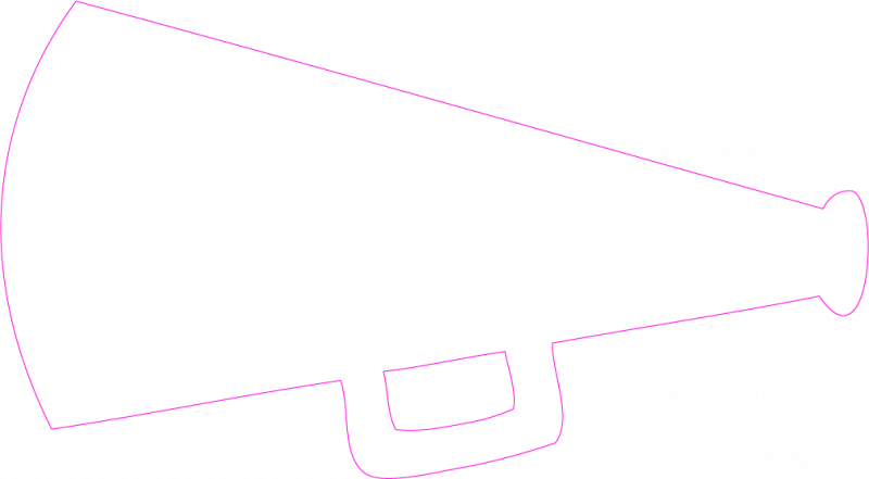 Cheer Megaphone Clipart Black And White - Graphics (800x441), Png Download