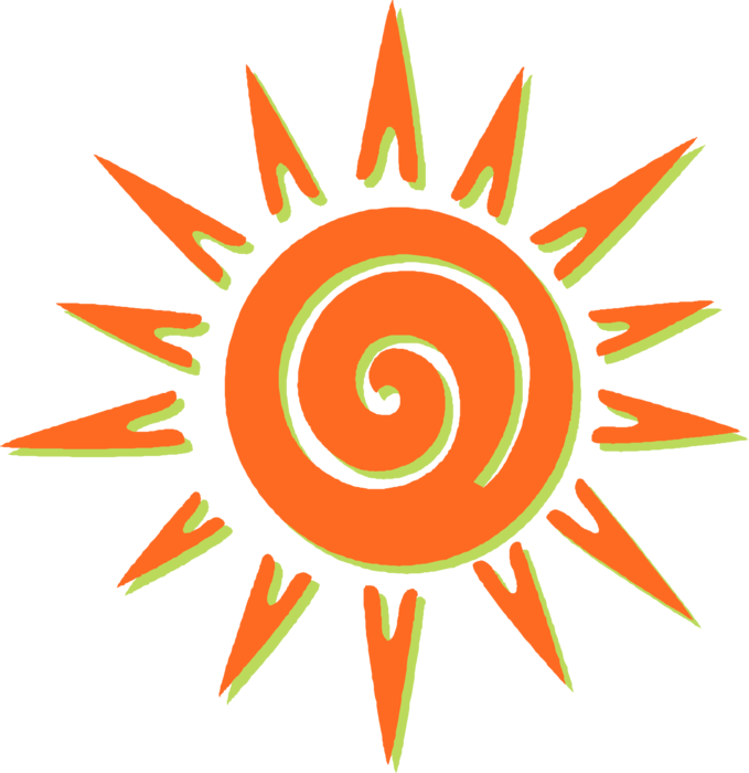 Vector Illustration Of Sun Shining With Rays - Circle (679x700), Png Download