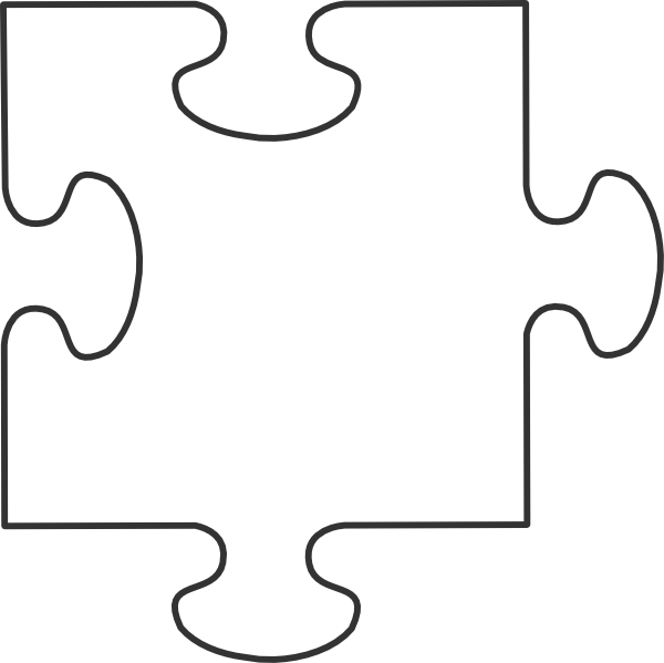 Large Puzzle Piece Outline (600x599), Png Download