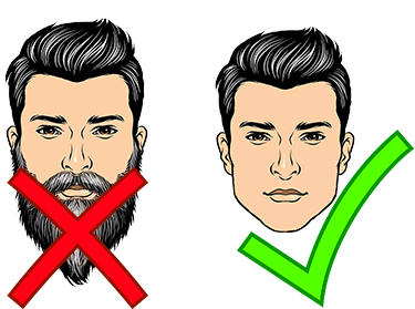 Don't Let Anything Come Between You And Your Respirator - No Facial Hair Respirator (504x360), Png Download