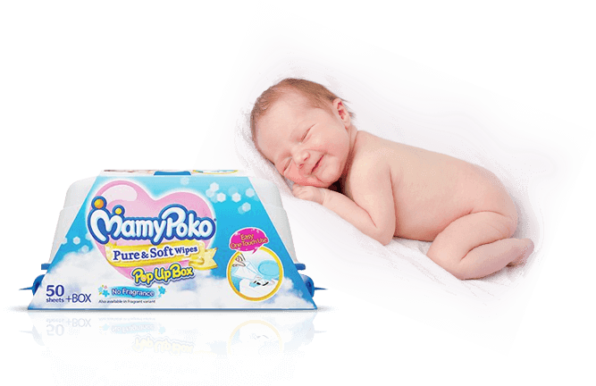 Mamypoko Soft Baby Wipes For Your Baby And Best Experience - Mamypoko Pure And Soft Wipes No Fragrance - 50 Wipes (667x432), Png Download