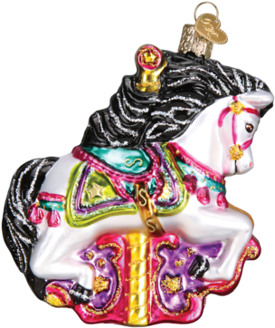 Carousel Horse Ornament Carousel Horse Ornament Carousel - Old World Christmas Pacific Blue Tang Tropical Fish (387x387), Png Download