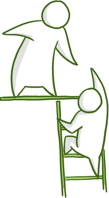 Giving A Helping Hand - Cartoon (382x691), Png Download