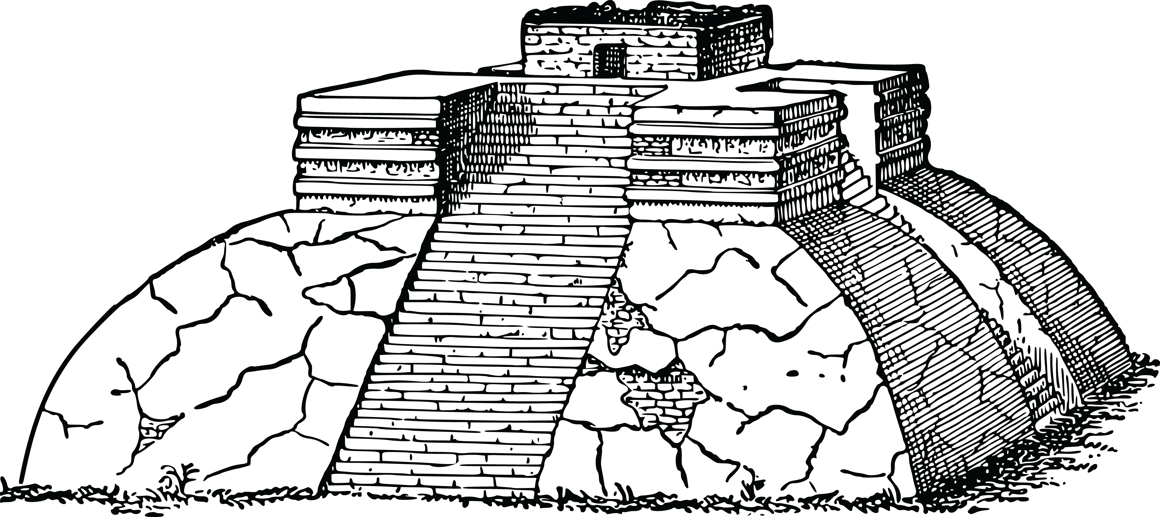 This Free Icons Png Design Of Ancient Mexican Pyramid (2400x1034), Png Download