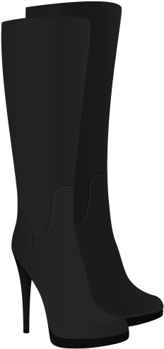 Female Black Boots Png Clipart - Clip Art (262x500), Png Download