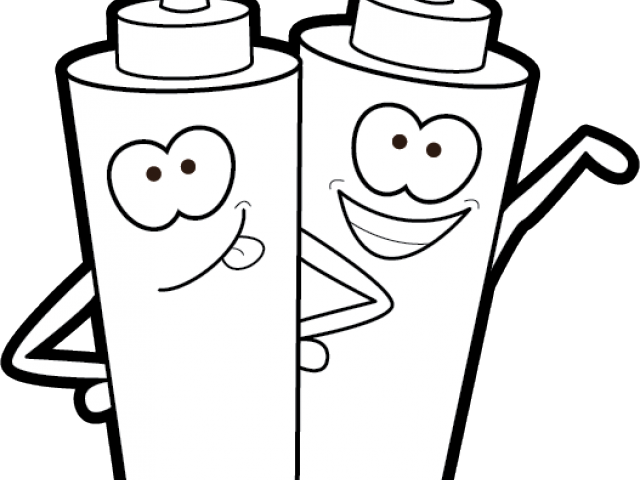 Barbecue Clipart Cute - Black And White Ketchup Cartoon (640x480), Png Download