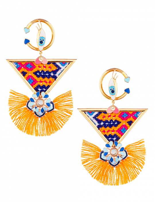 Aztec Fringe Earrings - Earring (540x702), Png Download