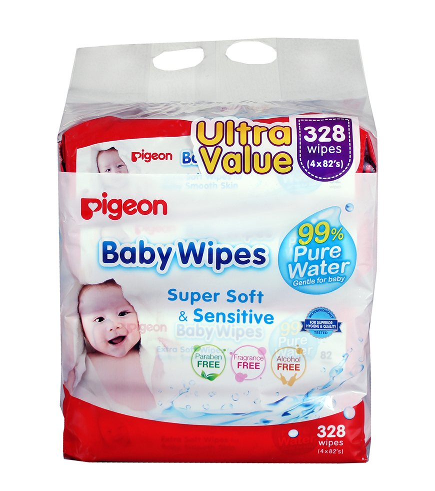 Babies, Baby Accessories Pigeon - Pigeon Baby Water Wipes 3in1 3 X 82’s (1000x1020), Png Download