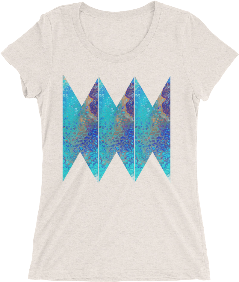Blue Abstract Design T-shirt For Women 1 - Triangle (1000x1000), Png Download