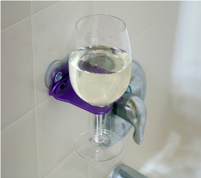 Wave Hooks Bathtub Wine Glass Holder Purple (610x358), Png Download