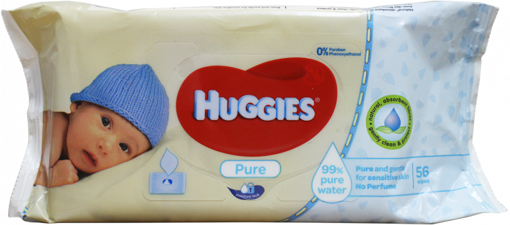 Huggies Pure Baby Wipes 56's - Huggies Natural Care (736x460), Png Download