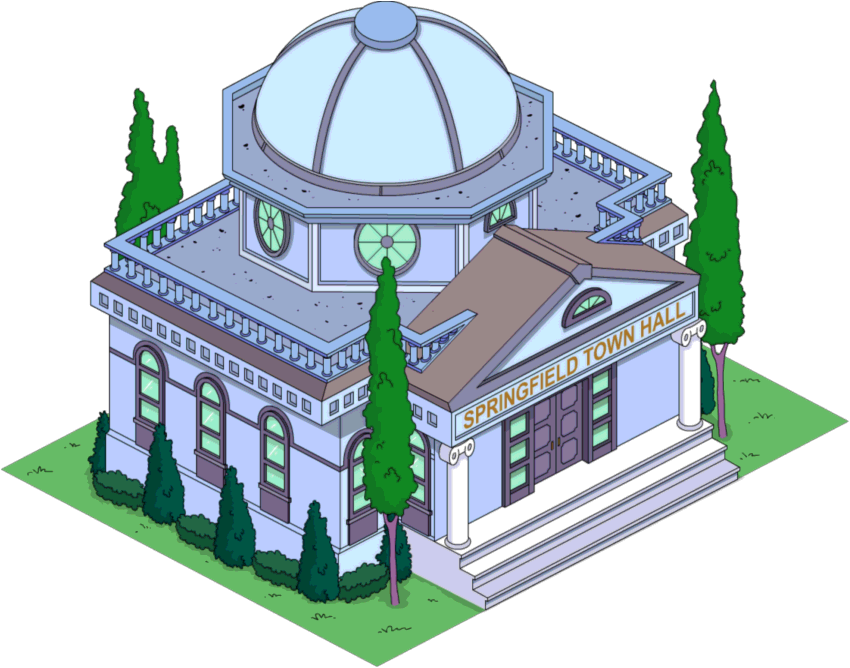 Town Hall Final - Simpsons Springfield Frink (850x668), Png Download