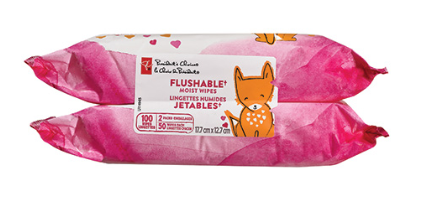 Pc Flushable Moist Wipes - Paw (420x420), Png Download