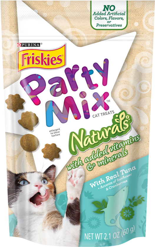Friskies Party Mix Naturals Real Tuna Cat Treats - Friskies Party Mix Naturals Tuna Cat Treats - 2.1 Oz (800x1000), Png Download