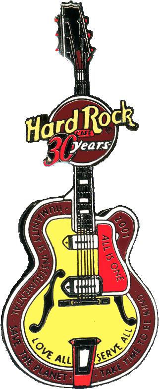 On-line 30th Anniversary Acoustic Slogan Guitar N20813 - Hard Rock Guitar Png (345x800), Png Download