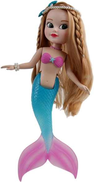 My Mermaid & Me Doll - Mermaid Doll Swims In The Pool (317x599), Png Download