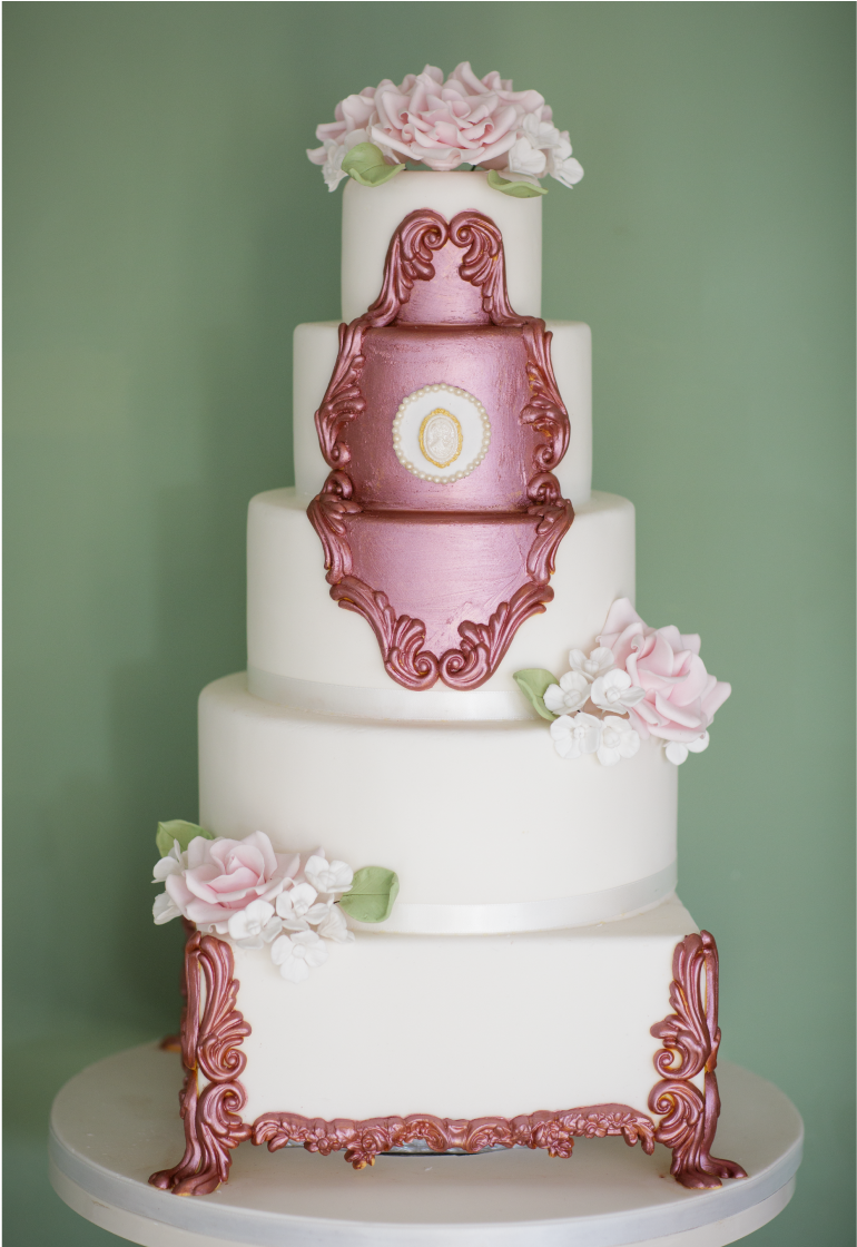 Ornate 5 Tiered Wedding Cake - Wedding Cake (1778x1119), Png Download