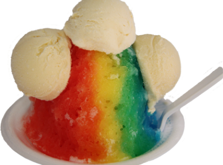 Rainbow Ice Cream Bowl - Ice Cream Shave Ice (442x327), Png Download