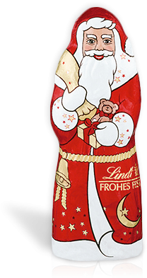 Lindt Santa Milk - Lindt Milk Chocolate Santa 40g (405x400), Png Download