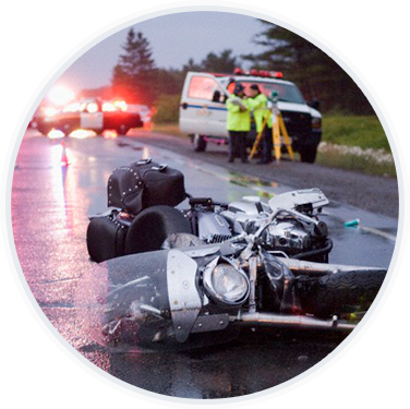 Automobile Accident Involving A Motorcycle - Safety Motorcycle Accident (376x375), Png Download