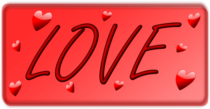 I Love You 3 Png - Love With Hearts Round Ornament (900x570), Png Download