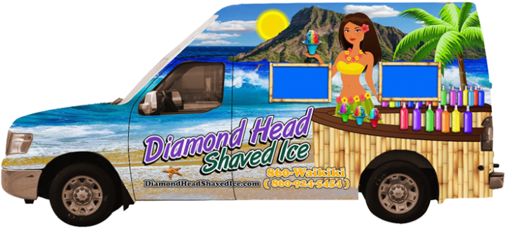 Diamond Head Shaved Ice Truck - Shave Ice (768x337), Png Download