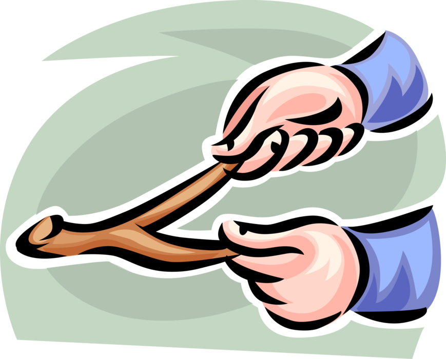 Vector Illustration Of Hands Holds Dowsing Divining - Rhabdomancy (869x700), Png Download