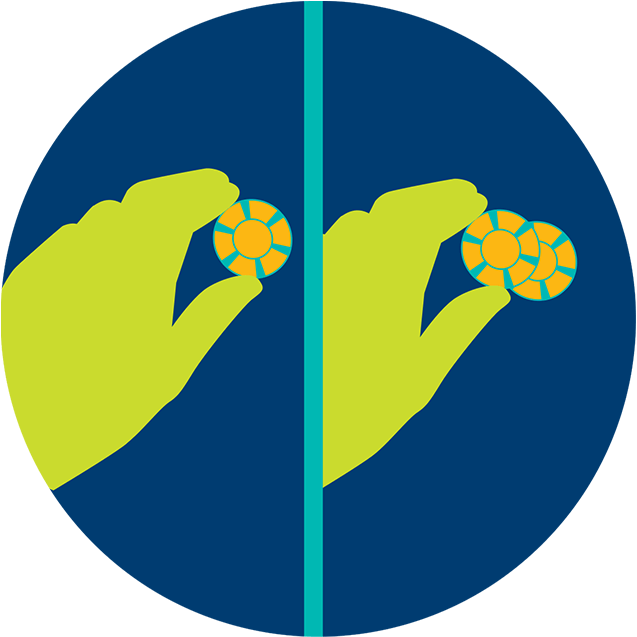 One Hand Is Seen Holding A Single Chip - Ontario Lottery And Gaming Corporation (637x637), Png Download