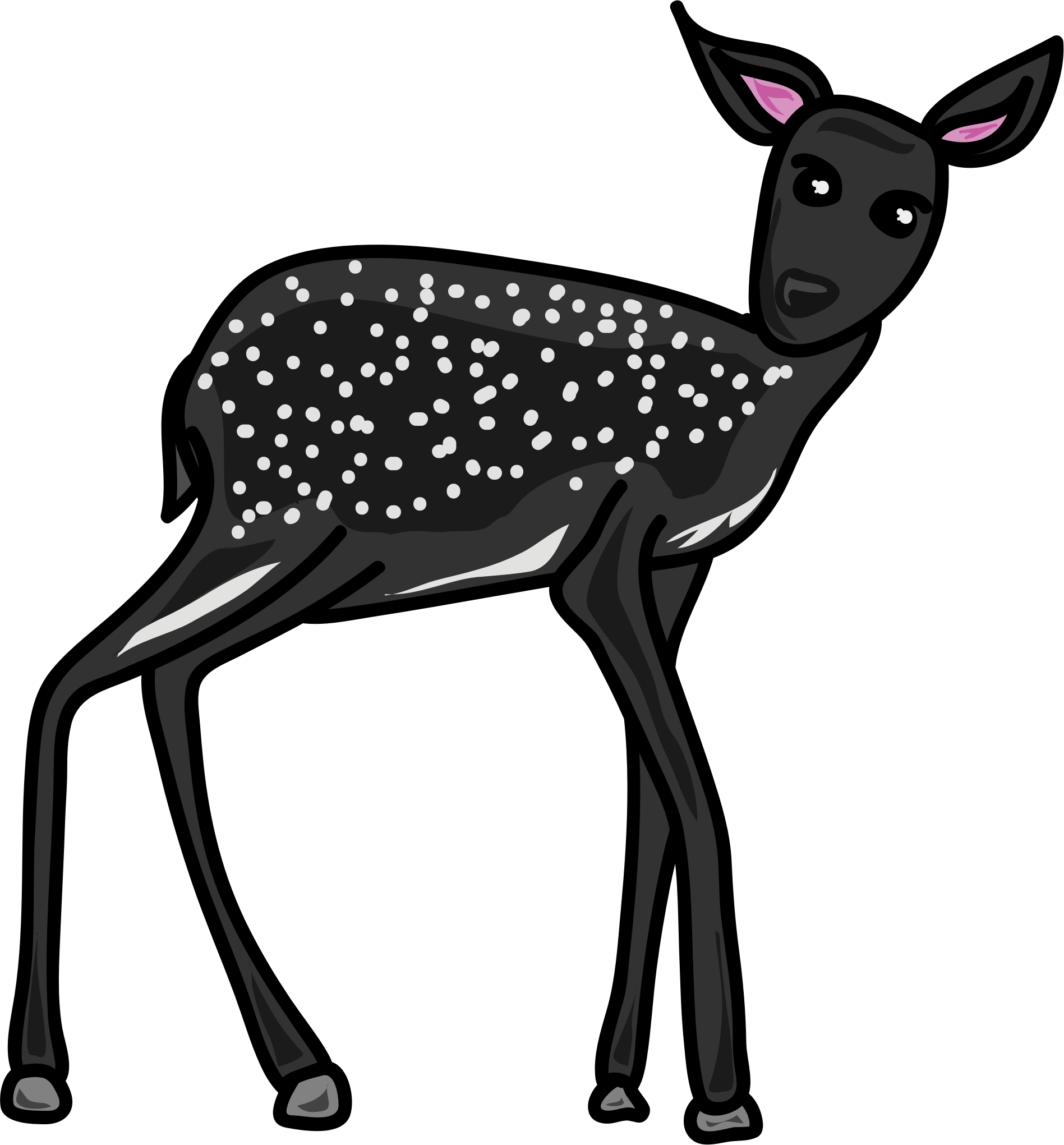 This Free Icons Png Design Of Deer Black (1897x2041), Png Download
