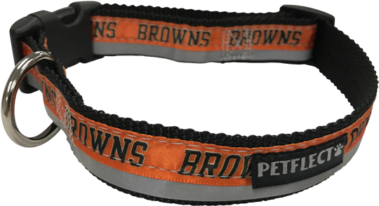 Petflect Cleveland Browns Dog Collar - Dog Collar (600x355), Png Download