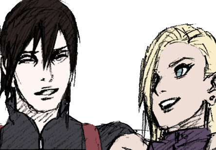 Canon-pairings Of Naruto [sketches By Masashi Kishimoto - Cartoon (444x309), Png Download