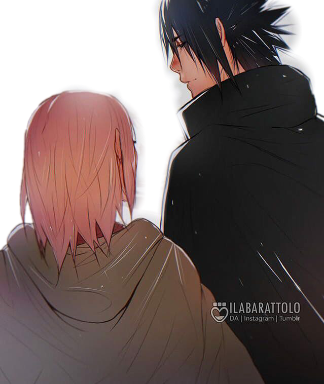 Sasuke Sticker - Sasusaku Traveling Together (639x758), Png Download