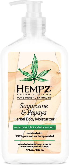 Sugarcane & Papaya Moisturizer - Body Moisturizer Hempz Lotion Sugarcane And Papaya (750x750), Png Download
