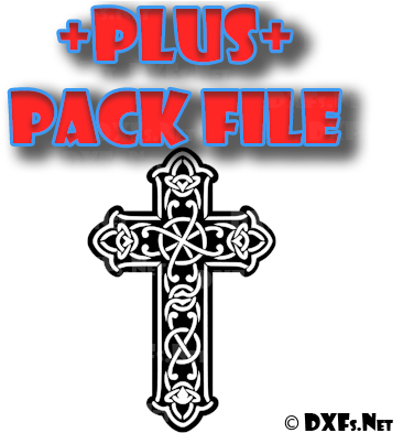 Dxf260-p Celtic Cross Design For Cnc Cutting - Half Circle Design Cnc (400x400), Png Download