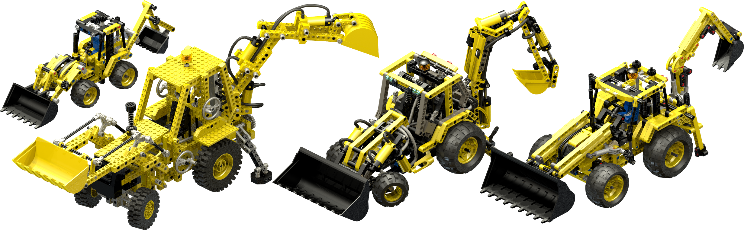Backhoes - Toy Vehicle (2493x807), Png Download