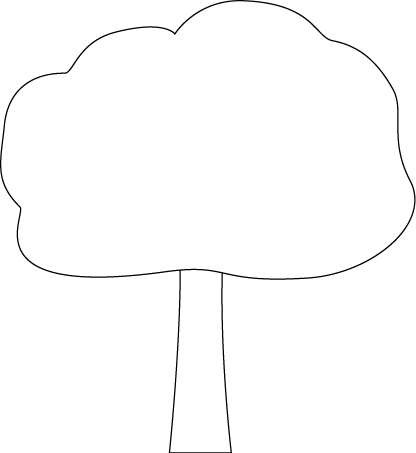 Black And White Oak Tree - Tree Clipart Black And White Png Outline (416x453), Png Download