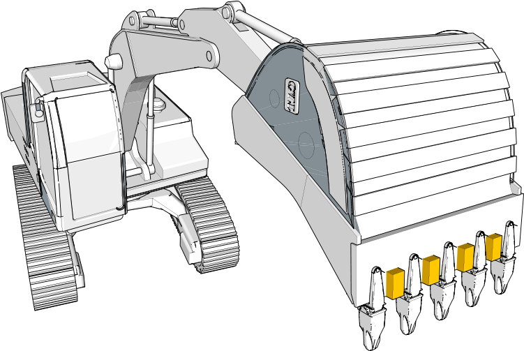 Lip Shrouds - Excavator (750x750), Png Download