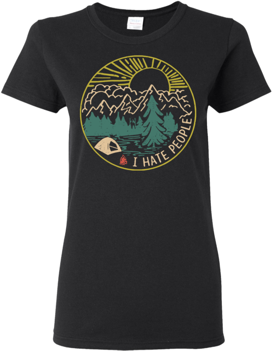 I Hate People Camping Hiking Shirt - Shirt (1155x1155), Png Download