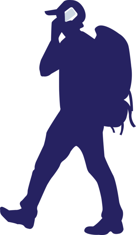 Backpacking Hiking Silhouette Travel - Backpacker Silhouette (433x750), Png Download