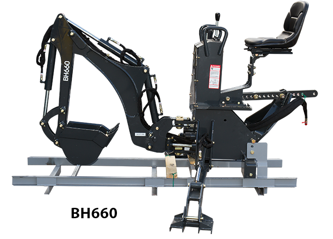 Bh660 - 3 Point Hitch Backhoe (671x494), Png Download