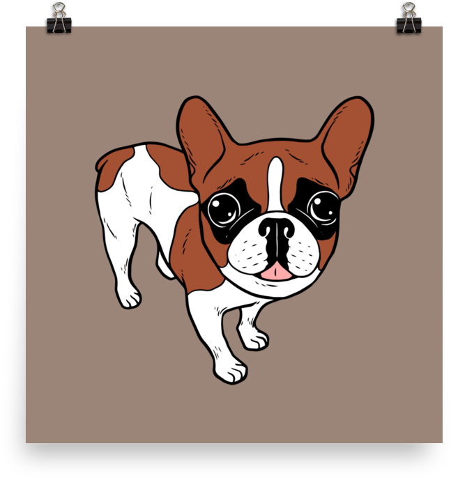Black Mask Red Pied French Bulldog Poster - Black Mask Red Pied French Bulldog Canvas (1000x1000), Png Download