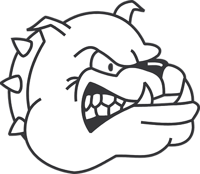Dog Head Angry Bulldog Fangs Growling Spik - Gambar Kepala Anjing Bulldog (391x340), Png Download