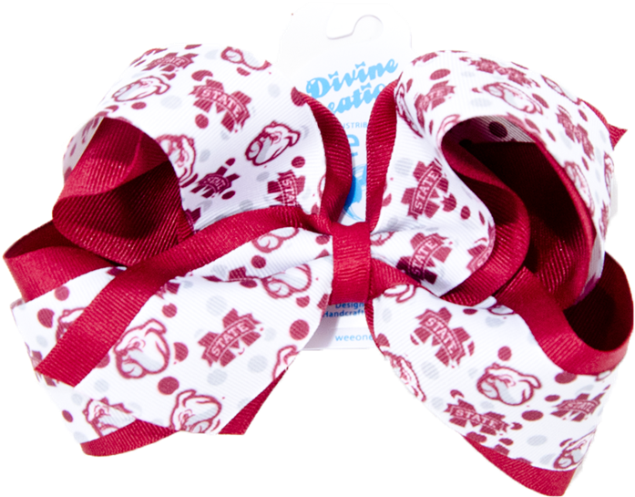 King Banner M Bulldog Face Layered Large Bow - Headband (800x800), Png Download