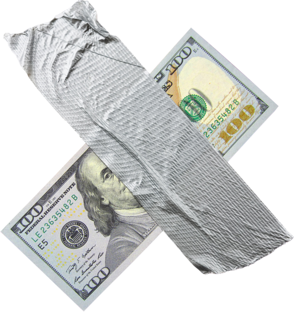 $100 Bill - Cross Of Tape (580x616), Png Download